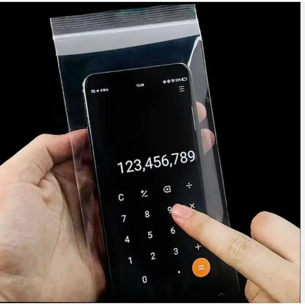 100 Pcs Transparent Mobile Phone Dust Bag, Zipper Reclosable Plastic Bags,5 Mil,